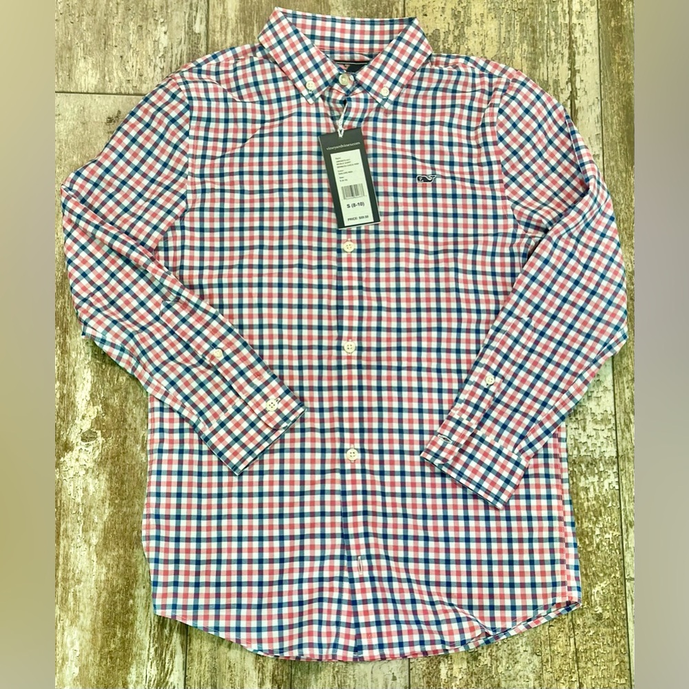Boy’s Vineyard Vines Performance Button Up - Small 8/10 - New With Tags